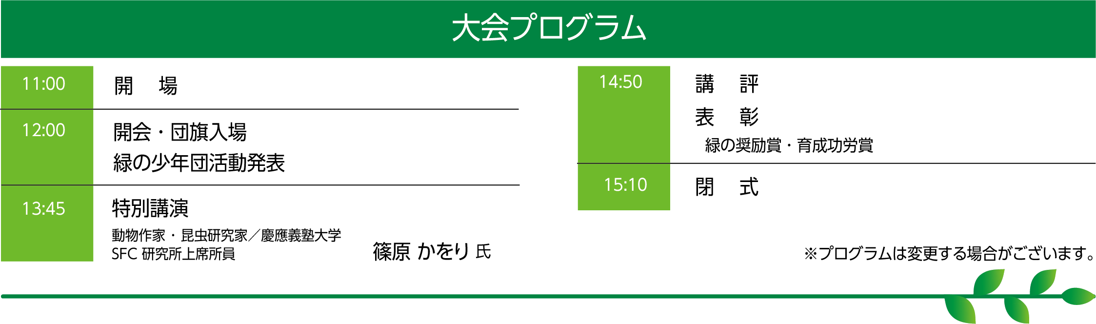 大会プログラム